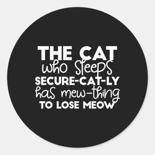 grappige citaten van de slaapkat ronde sticker (Voorkant)