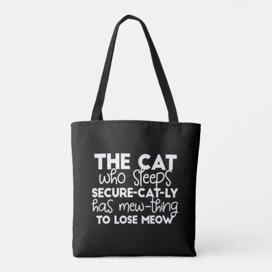 grappige citaten van de slaapkat tote bag (Achterkant)