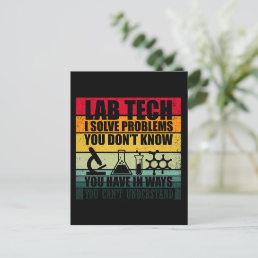 Grappige citaten van labtechnici laboratoriumtechn briefkaart (Staand voorkant)