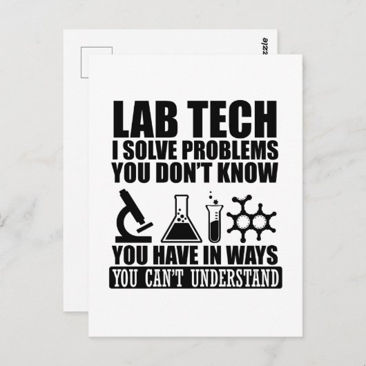 Grappige citaten van labtechnici laboratoriumtechn briefkaart (Voorkant / Achterkant)