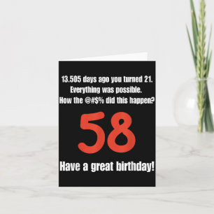 Grappige citaten voor 58e verjaardag Verjaardagsfe Kaart