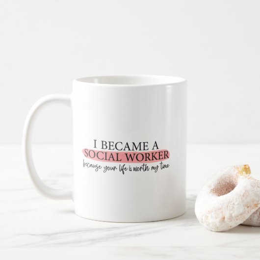 grappige citaten voor Social Work Month Koffiemok (Met donut)