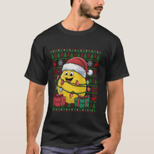 Grappige Citroen Fruit Xmas Lights Ugly Santa Hat  T-shirt