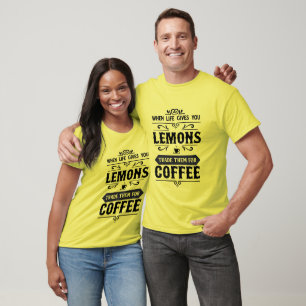 Grappige citroen leven woord kunst koffie t-shirt
