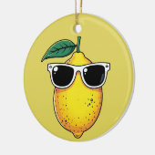 Grappige citroen zonnebril keramisch ornament (Links)