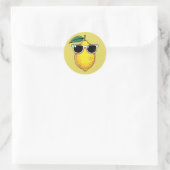 Grappige citroen zonnebril ronde sticker (Tas)