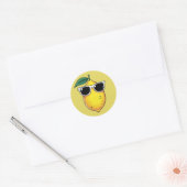 Grappige citroen zonnebril ronde sticker (Envelop)