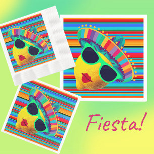 Grappige citroendame met Sombrero-feest Servet