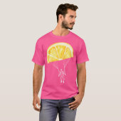 Grappige citroenen zomer zon skydiving parachute t-shirt (Voorkant volledig)