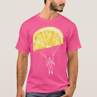 Grappige citroenen zomer zon skydiving parachute t-shirt