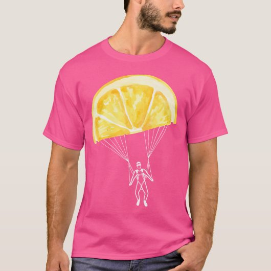 Grappige citroenen zomer zon skydiving parachute t-shirt (Voorkant)