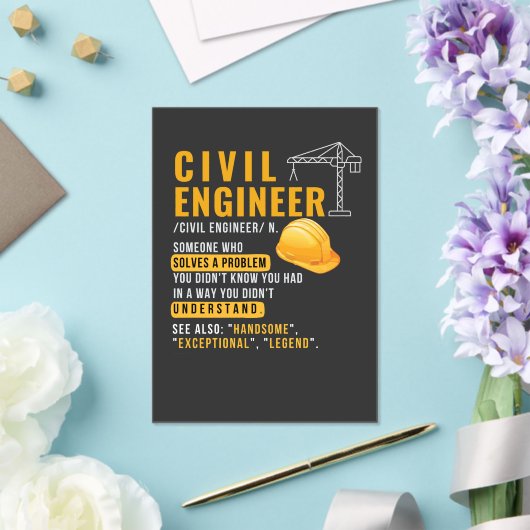 Grappige civiel ingenieur definitie acryl uitnodig acryl uitnodigingen (Insitu (Huwelijk))