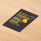 Grappige civiel ingenieur definitie acryl uitnodig uitnodigingen (Laagn)