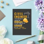 Grappige civiel ingenieur definitie acryl uitnodig uitnodigingen (Insitu (Huwelijk))