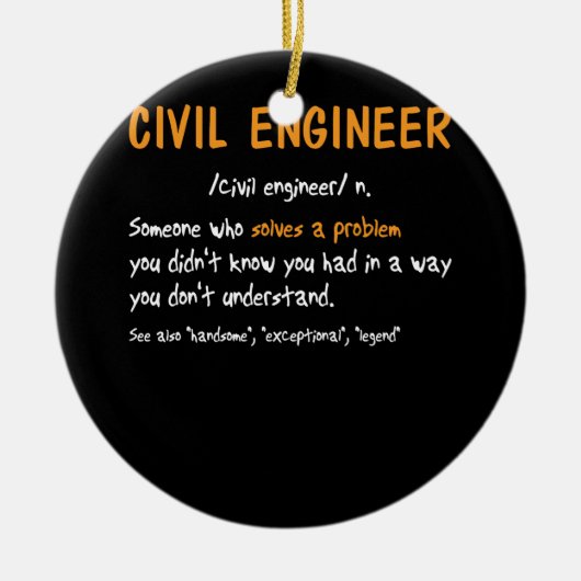 Grappige civiel ingenieur definitie iemand die opl keramisch ornament (Voorkant)