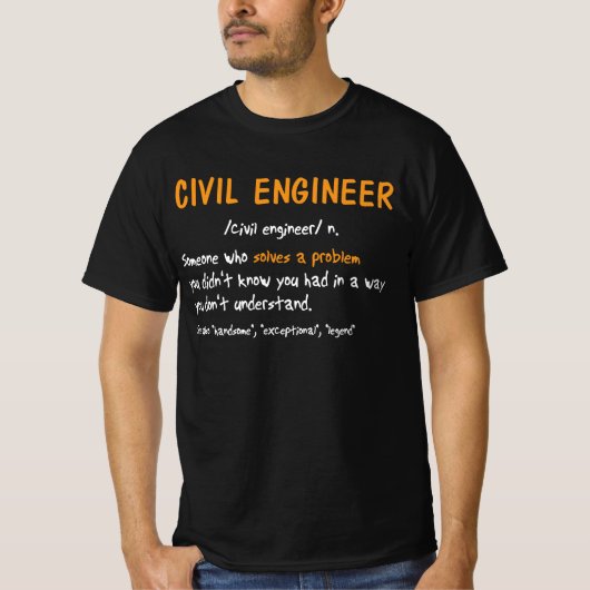 Grappige civiel ingenieur definitie iemand die opl t-shirt (Voorkant)