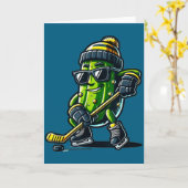 Grappige Ckle die Hockey Spelen Kaart (Gele Bloem)