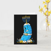 Grappige Ckle Dreidel Menorah Hanukkah Kinderen Vr Kaart (Gele Bloem)