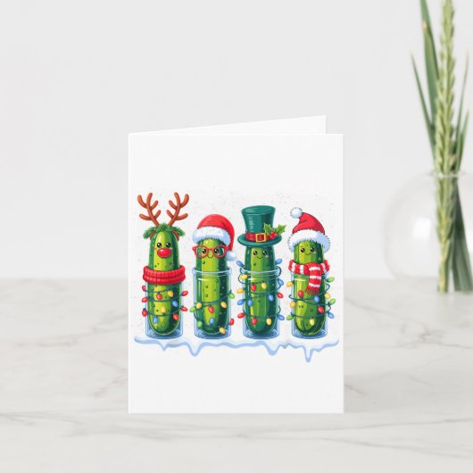 Grappige Ckles Kerstverlichting Kerstman Hoed Kers Kaart (Voorkant)