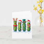 Grappige Ckles Kerstverlichting Kerstman Hoed Kers Kaart (Gele Bloem)