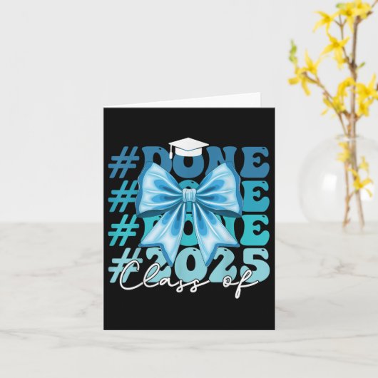 Grappige CL van 2025 Afstuderen gedaan Blue Bow Gr Kaart (Gele Bloem)