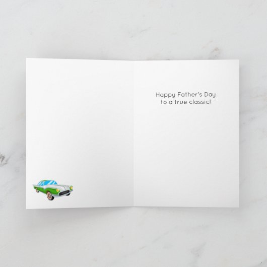 Grappige Classic Car Pun Vaderdag Kaart (Binnen)