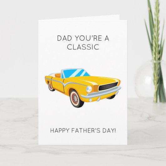 Grappige Classic Car Pun Vaderdag Kaart (Voorkant)