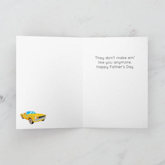 Grappige Classic Car Pun Vaderdag Kaart (Binnen)