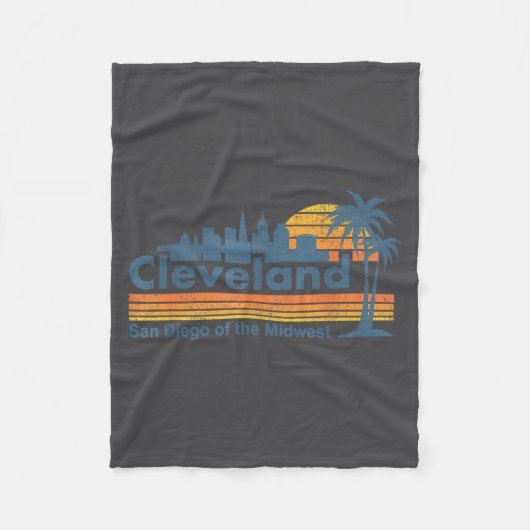 Grappige Cleveland Silhouette San Diego Van Het Mi Fleece Deken (Voorkant)