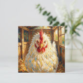 Grappige Close-up van Impasto Kip Blank Kaart (Staand voorkant)