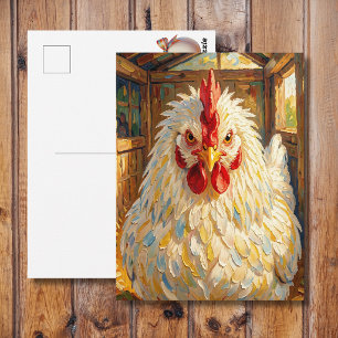 Grappige Close-up van Impasto Kip   Hoi zeggen Briefkaart