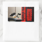 Grappige close up van 'Mission Impossible' Fubby Rechthoekige Sticker (Tas)