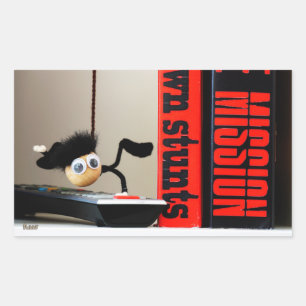 Grappige close up van 'Mission Impossible' Fubby Rechthoekige Sticker