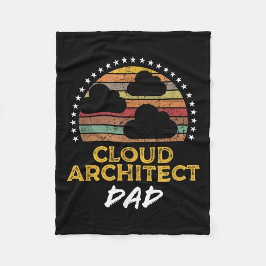 Grappige Cloud Architect Dad, Data Center Tech Quo Fleece Deken (Voorkant)