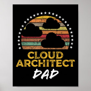 Grappige Cloud Architect Dad, Data Center Tech Quo Poster