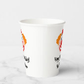 Grappige clown cartoon kind verjaardagsfeestje op  papieren bekers (Rechts)