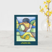 Grappige clown die zich gedraagt als een clown kaart (Gele Bloem)