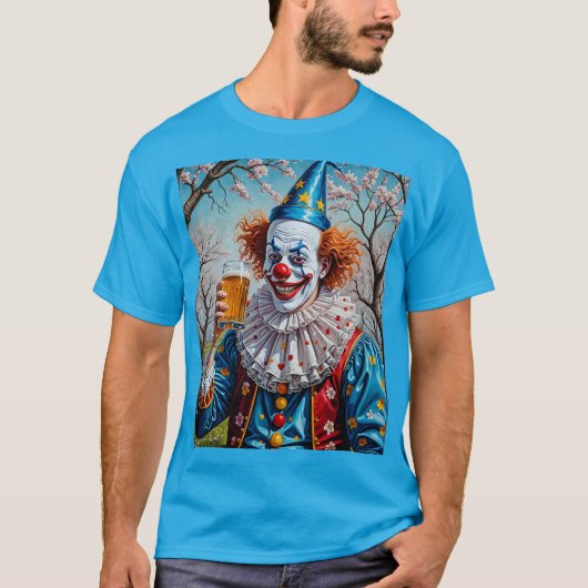 Grappige clown Drink Beer Bar T-shirt (Voorkant)