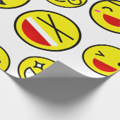 grappige clown emojis cadeaupapier (Hoek)