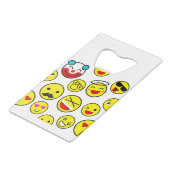 grappige clown emojis creditkaart flessenopener (Voorkant Gekanteld)