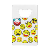 grappige clown emojis creditkaart flessenopener (Achterkant)