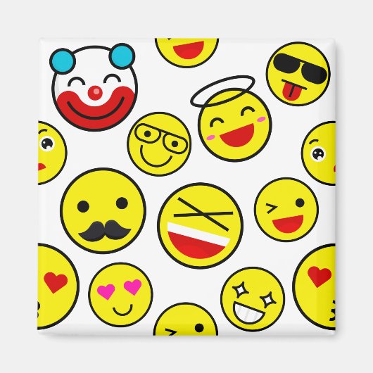 grappige clown emojis magneet (Voorkant)