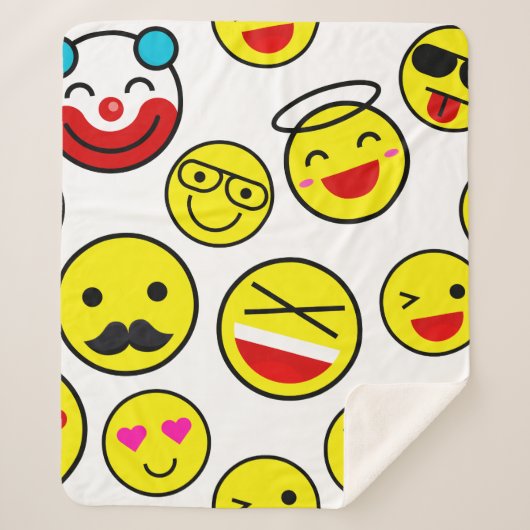 grappige clown emojis sherpa deken (Voorkant)