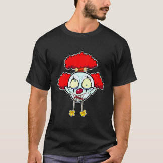 Grappige clown gekrompen hoofd t-shirt