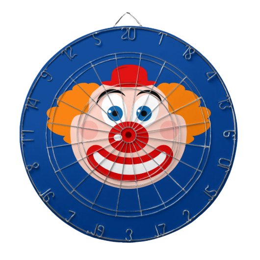 Grappige clown gezicht aangepaste kleur dart board dartbord (Voorkant)