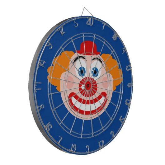 Grappige clown gezicht aangepaste kleur dart board dartbord (Voorkant Links)