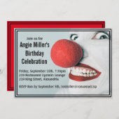 Grappige clown gezicht moderne verjaardag kaart (Voorkant / Achterkant)