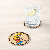 Grappige Clown Golfer met humoristische tekst Ronde Kartonnen Onderzetter (Insitu)