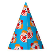 Grappige clown kind verjaardagsfeestje papier kege feesthoedjes (Achterkant)