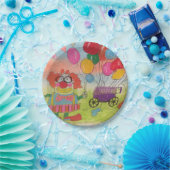 Grappige clown met ballonnen papieren bordje (Feest)